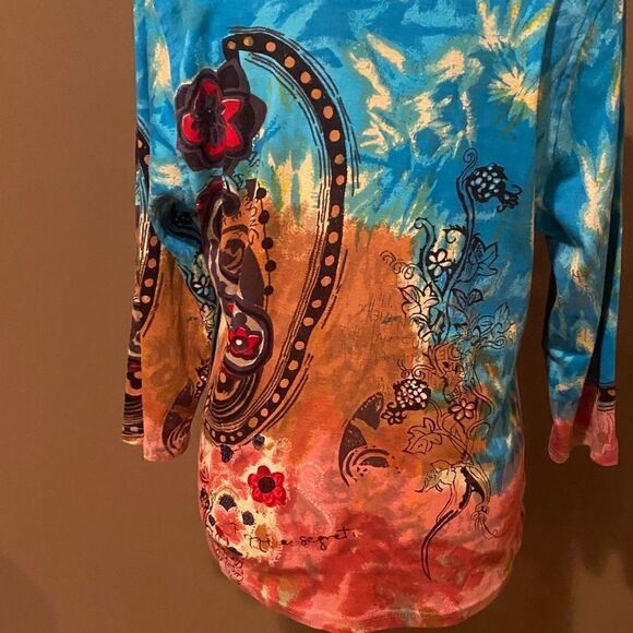 Jane Ashley 3/4 Length Sleeves Rhinestones Plus Size 1X - Picture 5 of 11